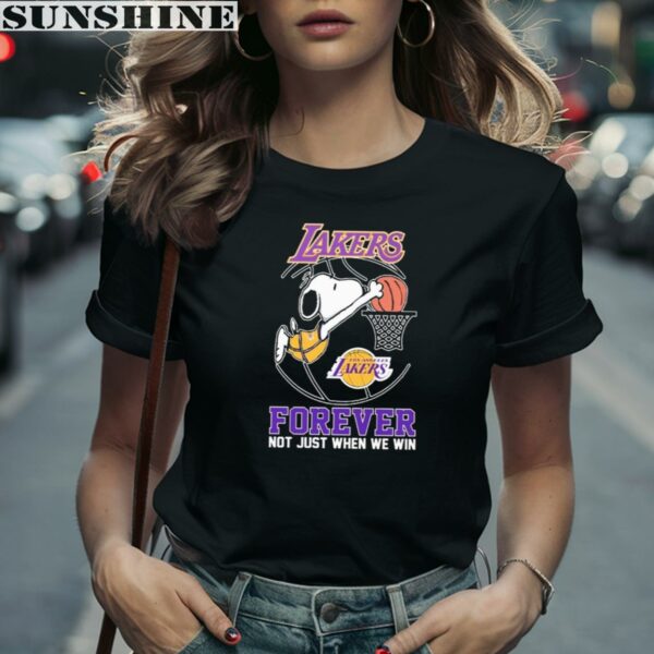 Snoopy Dunk Forever Not Just When We Win Los Angeles Lakers Shirt 2 women shirt