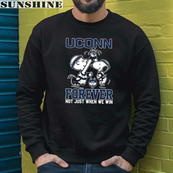 Snoopy High Five Charlie Brown Uconn Huskies Basketball Forever Not Just When We Win Shirt 3 sweatshirt
