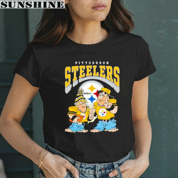 The Flintstones Fred Barney Football Players Pittsburgh Steelers Shirt 2 women shirt