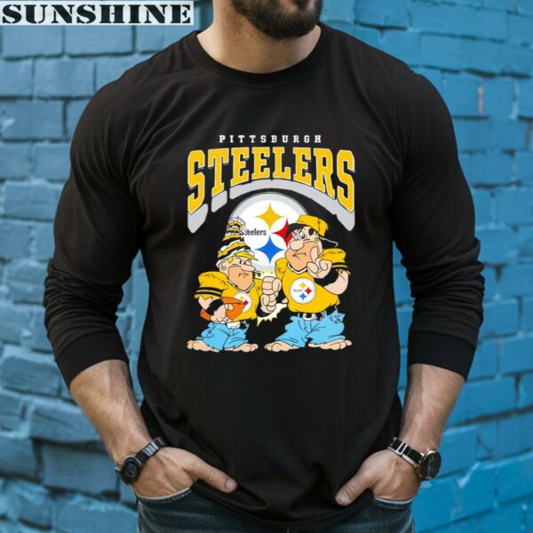 The Flintstones Fred Barney Football Players Pittsburgh Steelers Shirt 5 long sleeve shirt