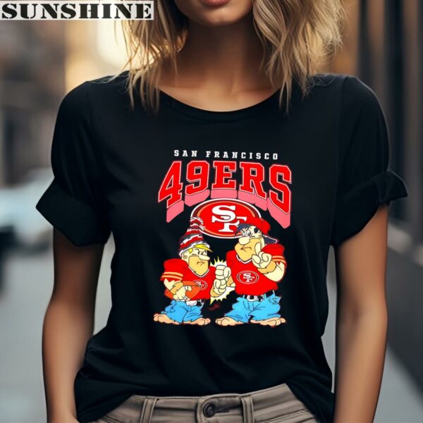 The Flintstones Fred Barney Football Players San Francisco 49ers Shirt 2 women shirt