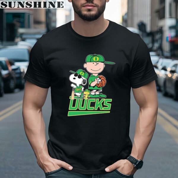The Peanuts Movie Characters Oregon Ducks Baseball Shirt 2 men shirt