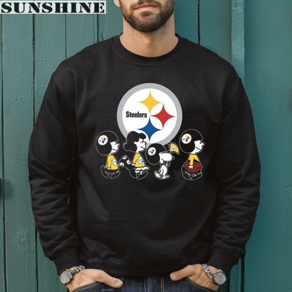 The Peanuts Snoopy And Friends Cheer For The Pittsburgh Steelers Shirt NFL Gift 3 sweatshirt