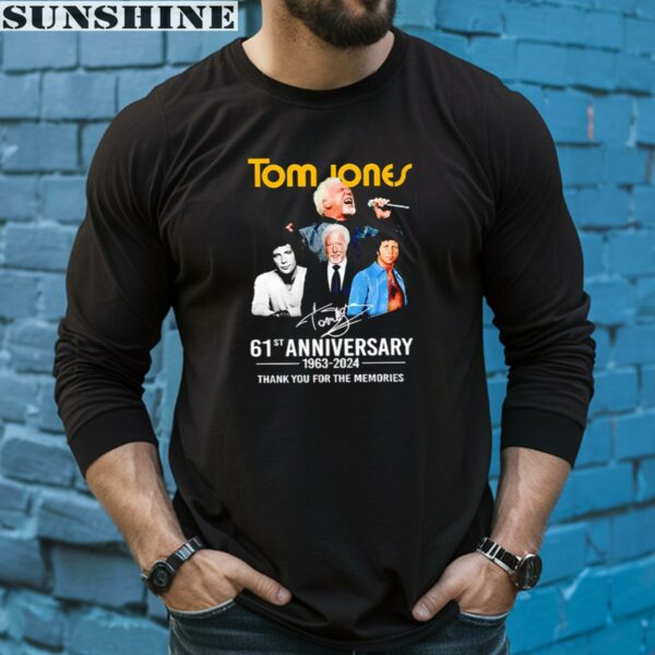 Tom Jones 61st Anniversity 1963 2024 Thank You For The Memories Signature Shirt 5 long sleeve