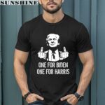 Trump Middle Finger One For Biden One For Harris Shirt