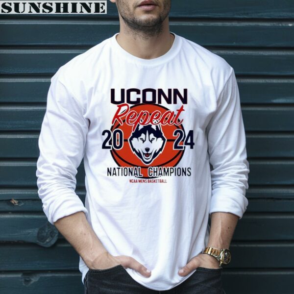 UConn Huskies Repeat National Champions NCAA Mens UConn Basketball Shirt 5 long sleeve shirt