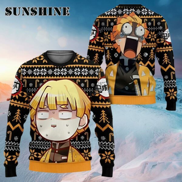 Agatsuma Zenitsu Demon Slayer Ugly Christmas Sweaters Ugly Sweater