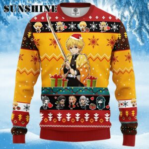 Agatsuma Zenitsu Demon Slayer Yellow Ideas Thanksgiving Ugly Christmas Sweater Sweater Ugly