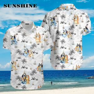 Bluey Beach Hawaiian White Shirt Shorts Sun Soaked Men Outfit Aloha Shirt Aloha Shirt