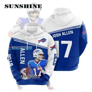 Buffalo Bills 17 Josh Allen Signature Pullover 3D Hoodie Printed Thumb