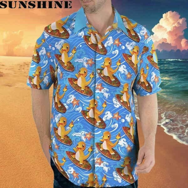 Charmander Surfing Beach Pokemon Hawaiian Shirt Hawaaian Shirt Hawaaian Shirt