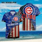 Chicago Cubs American Flag Logo Hawaiian Shirt Vacation Gift For Men Aloha Shirt Aloha Shirt