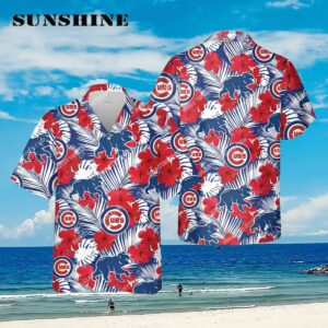 Chicago Cubs And Hibiscus Flower All Over Print Hawaiian Shirt Aloha Shirt Aloha Shirt
