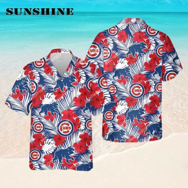 Chicago Cubs And Hibiscus Flower All Over Print Hawaiian Shirt Hawaaian Shirt Hawaaian Shirt