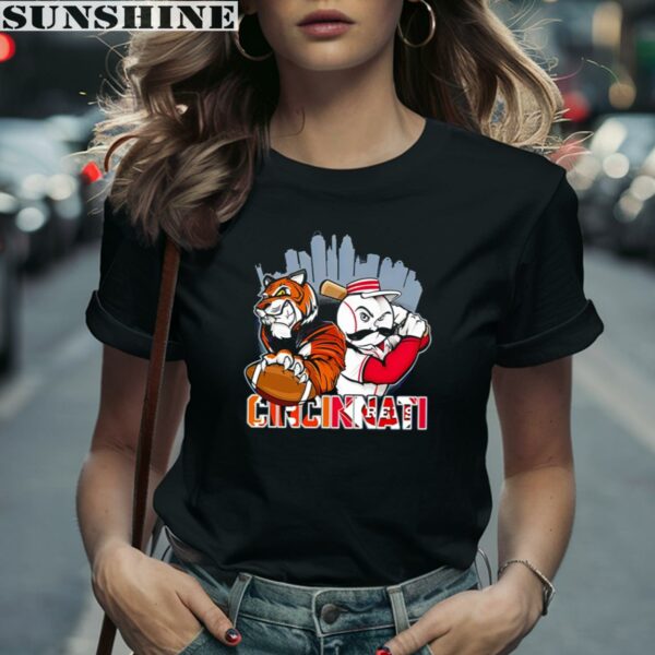 Cincinnati Reds Mr Redlegs Cincinnati Bengals Who Dey Mascot Shirt 2 women shirt