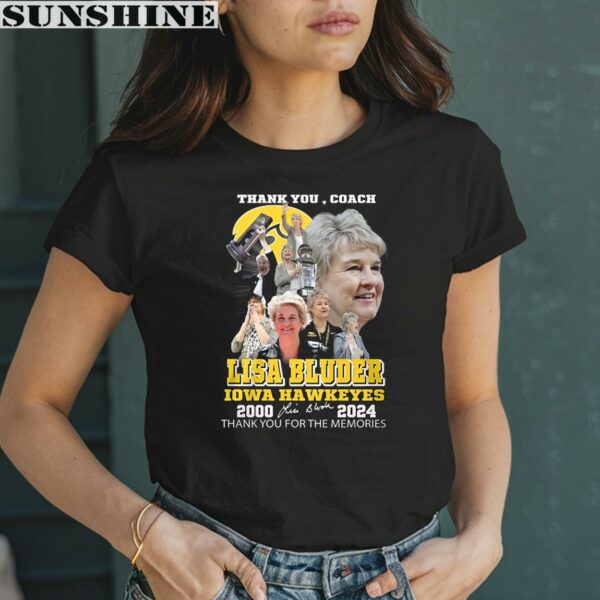 Coach Lisa Bluder Iowa Hawkeyes 2000 2024 Thank You For The Memories Shirt 2 women shirt