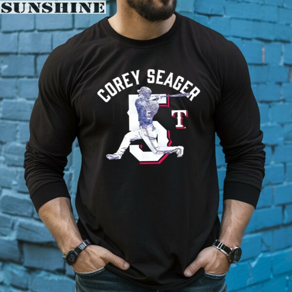 Corey Seager Texas Rangers Player Swing Shirt 5 long sleeve