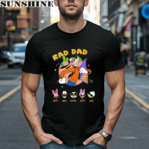 Custom Cartoon Rad Dad With Kids Name Shirt Father's Day Gifts 1 men shirt