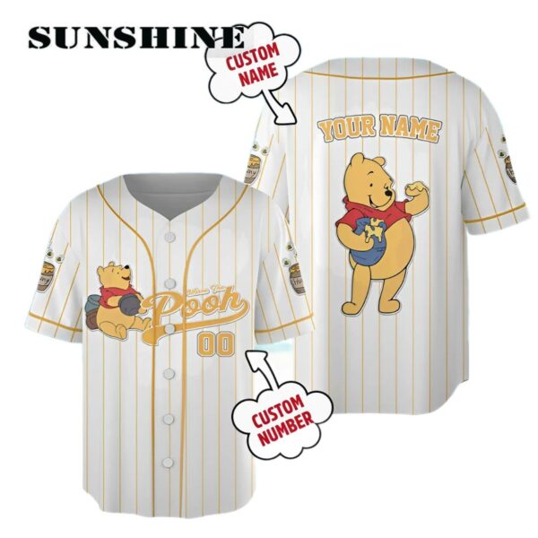 Custom Winnie the Pooh Baseball Jersey Honey Bear Jersey For Fans Printed Thumb