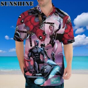 Deadpool Marvel Comics Hawaiian Shirt Superhero Head Button up Shirt Printed Aloha