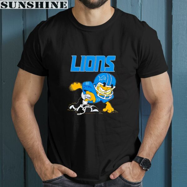 Detroit Lions Garfield Grumpy Football Player Shirt 1 men shirt