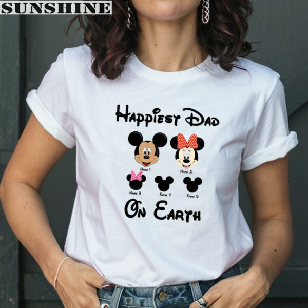 Disney Dad Shirt Personalized Name Happiest Dad On Earth 2 women shirt