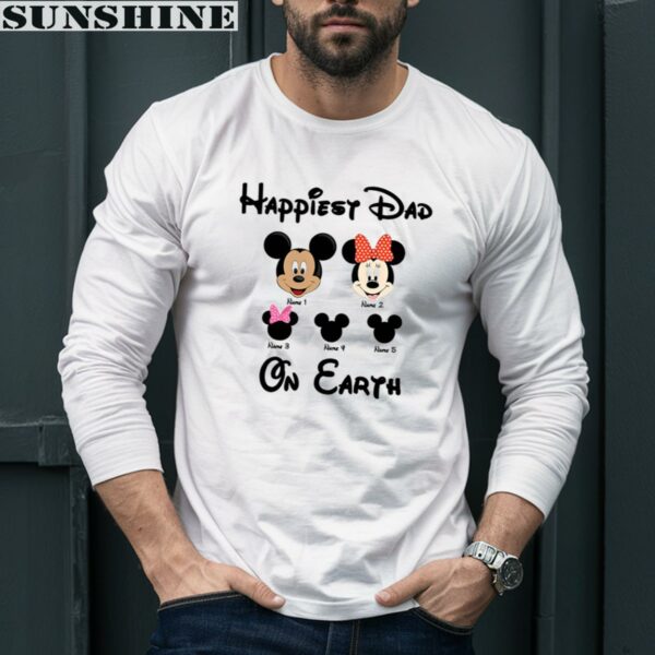 Disney Dad Shirt Personalized Name Happiest Dad On Earth 5 Long Sleeve shirt