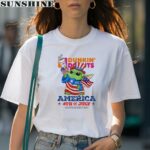 Dunkin Donuts Baby Yoda America 4th of July Independence Day 2024 Shirt 1 women shirt
