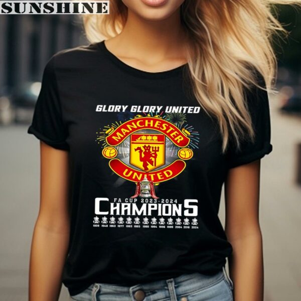 Glory Glory United Manchester United FA Cup 2023 2024 Champions T Shirt 2 women shirt