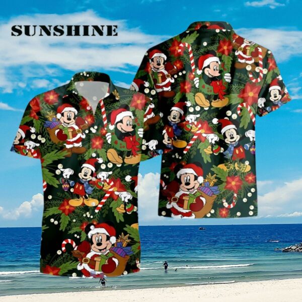 Hawaiian Disney Christmas Tropical Festive Mickey Holiday Shirt Aloha Shirt Aloha Shirt