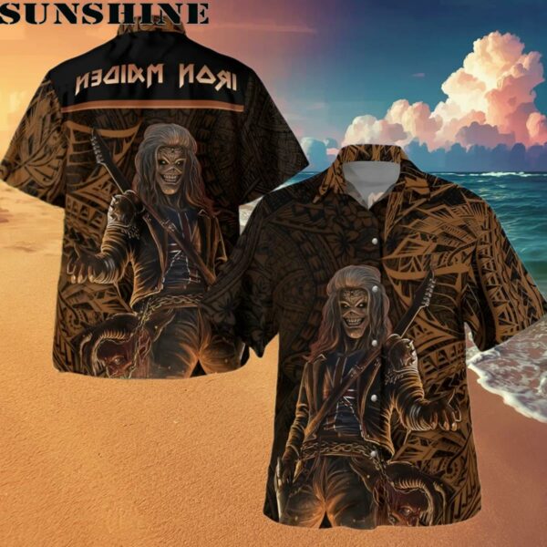 Iron Maiden Dark Tribal Hawaiian Shirt Hawaaian Shirt Hawaaian Shirt