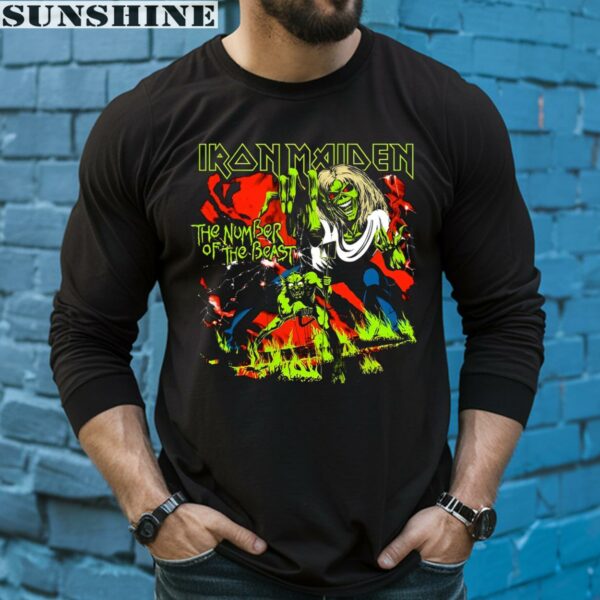 Iron Maiden Number Of The Beast Special Edition Glow In The Dark Shirt 5 long sleeve shirt