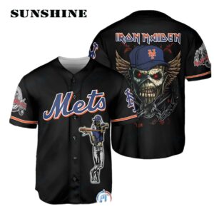 Iron Maiden x New York Mets Baseball Jersey Printed Thumb