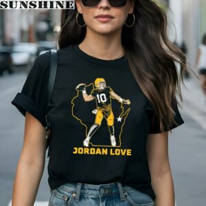 Jordan Love State Star Green Bay Packers Shirt 1 women shirt