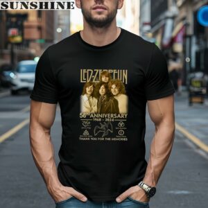 Led Zeppelin 56th Anniversary 1968 2024Thank You For The Memories T Shirt 1 men shirt