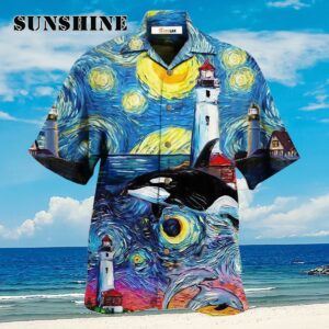 Lighthouse Finding Light In A Starry Night Hawaiian Shirt Aloha Shirt Aloha Shirt