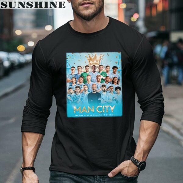 Man City Premier League Champions 2023 2024 T Shirt 5 long sleeve shirt