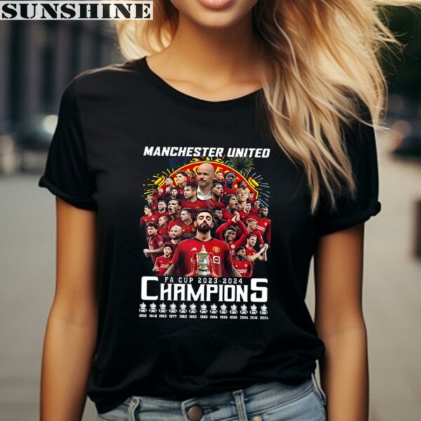 Manchester United FA Cup 2023 2024 Champions T Shirt 2 women shirt