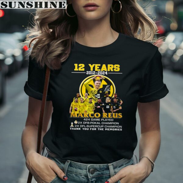 Marco Reus 12 Years 2012 2024 424 Game Played Thank You For The Memories Shirt 2 women shirt