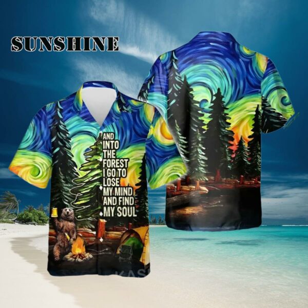 Mens Beach Camping Starry Night Shirt Aloha 3D Print Hawaiian Shirt Hawaiian Hawaiian