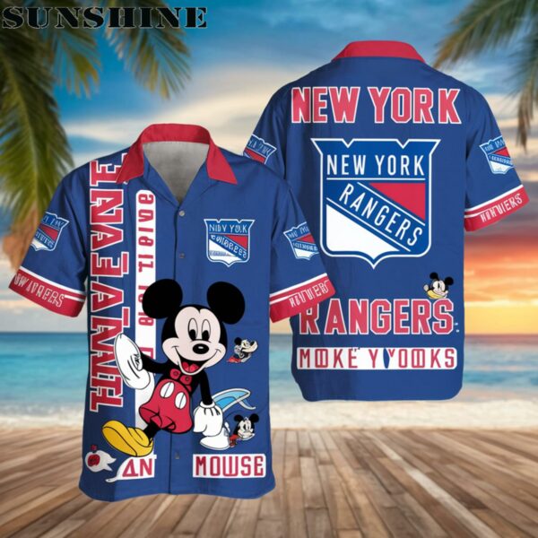 Mickey Mouse NHL New York Rangers Hawaiian Shirt Aloha Shirt Printed Aloha