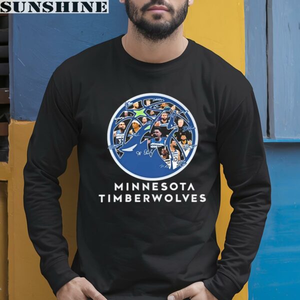 Minnesota Timberwolves Player Lineup 2024 Basketball Team Logo Signatures shirt 5 long sleeve shirt
