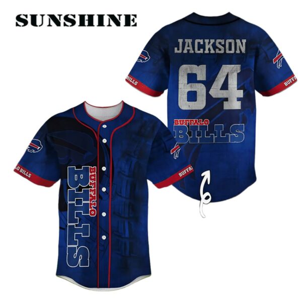 NFL Buffalo Bills Custom Name Number Style Baseball Jersey Printed Thumb