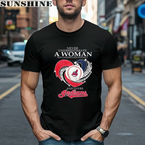 Never Underestimate A Woman Who Understands Baseball And Loves Indians T Shirt 1 men shirt
