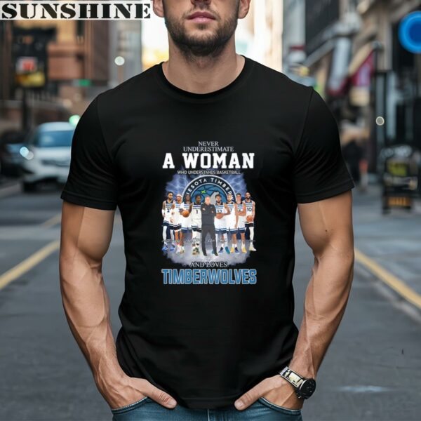 Never Underestimate A Woman Who Understands Basketball And Loves Minnesota Timberwolves T Shirt 1 men shirt