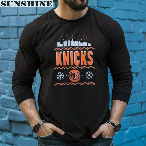 New York Knicks Holiday Ugly Christmas Shirt 5 long sleeve