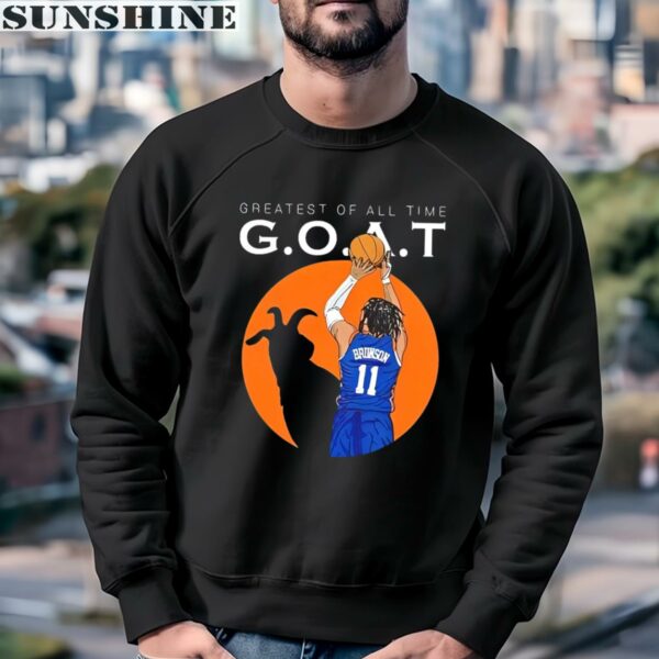 New York Knicks Jalen Brunson Greatest Of All Time Goat Silhouette Shirt 3 sweatshirt