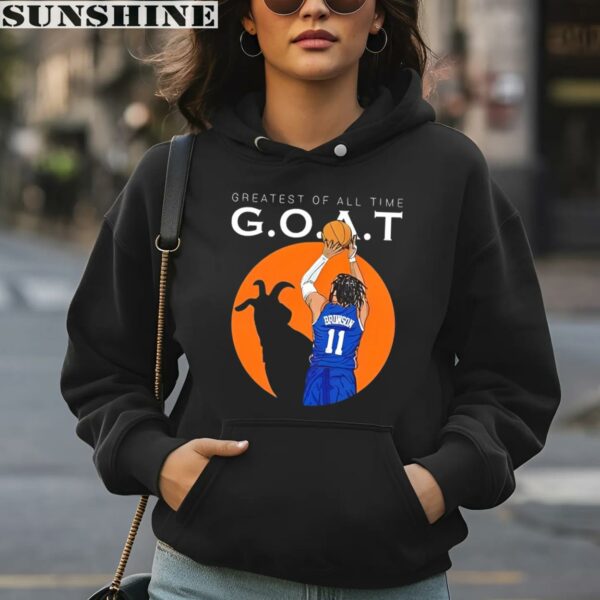 New York Knicks Jalen Brunson Greatest Of All Time Goat Silhouette Shirt 4 hoodie