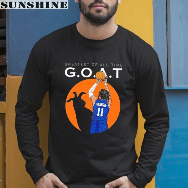 New York Knicks Jalen Brunson Greatest Of All Time Goat Silhouette Shirt 5 long sleeve shirt
