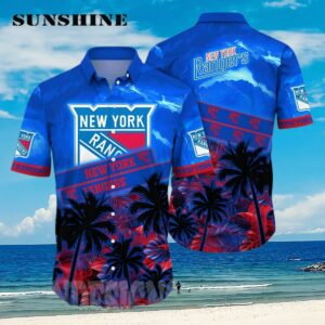 New York Rangers NHL Flower All Over Print Classic Hawaiian Shirt Aloha Shirt Aloha Shirt